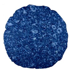 MARBLE BLUE Large 18  Premium Flano Round Cushions