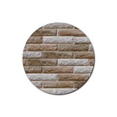 Light Brick Wall Rubber Coaster (round)  by trendistuff