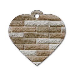 Light Brick Wall Dog Tag Heart (one Side) by trendistuff