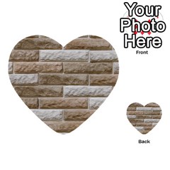 Light Brick Wall Multi-purpose Cards (heart)  by trendistuff