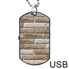 Light Brick Wall Dog Tag Usb Flash (one Side)