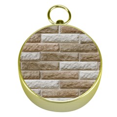 Light Brick Wall Gold Compasses by trendistuff