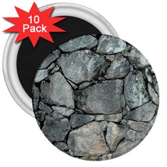 Grey Stone Pile 3  Magnets (10 Pack) 