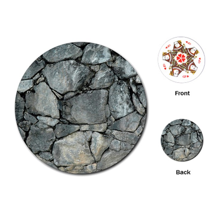 GREY STONE PILE Playing Cards (Round) 