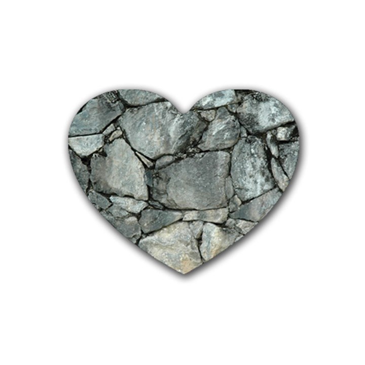 GREY STONE PILE Rubber Coaster (Heart) 