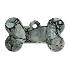 Grey Stone Pile Dog Tag Bone (one Side)