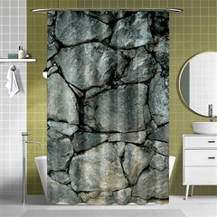 Grey Stone Pile Shower Curtain 48  X 72  (small) 