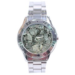 Grey Stone Pile Stainless Steel Men s Watch