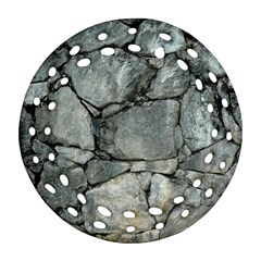 Grey Stone Pile Round Filigree Ornament (2side) by trendistuff