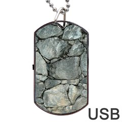 Grey Stone Pile Dog Tag Usb Flash (two Sides)  by trendistuff