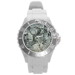 Grey Stone Pile Round Plastic Sport Watch (l) by trendistuff