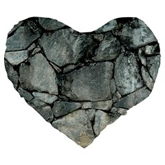 Grey Stone Pile Large 19  Premium Heart Shape Cushions by trendistuff