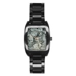 GREY STONE PILE Stainless Steel Barrel Watch Front