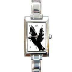 Crow Rectangle Italian Charm Watches by JDDesigns