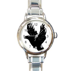 Crow Round Italian Charm Watches by JDDesigns