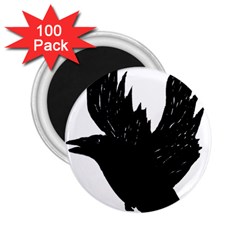 Crow 2 25  Magnets (100 Pack)  by JDDesigns