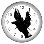 Crow Wall Clocks (Silver)  Front