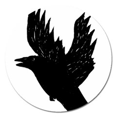 Crow Magnet 5  (round) by JDDesigns