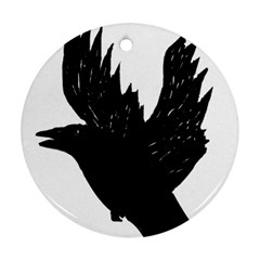 Crow Round Ornament (two Sides)  by JDDesigns