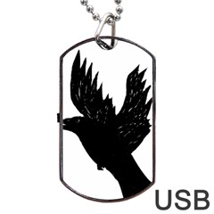 Crow Dog Tag Usb Flash (one Side) by JDDesigns