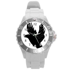 Crow Round Plastic Sport Watch (l) by JDDesigns