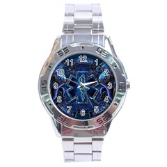 Ems Blue Stainless Steel Men s Watch