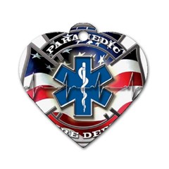 American Paramedic Dog Tag Heart (two Sides)