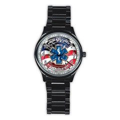 American Paramedic Stainless Steel Round Watches