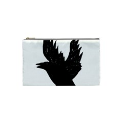 Hovering Crow Cosmetic Bag (small)  by JDDesigns