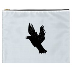 Hovering Crow Cosmetic Bag (xxxl)  by JDDesigns