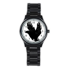 Hovering Crow Stainless Steel Round Watches by JDDesigns