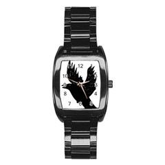 Hovering Crow Stainless Steel Barrel Watch