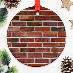 Colorful Brick Wall Round Ornament (two Sides)  by trendistuff