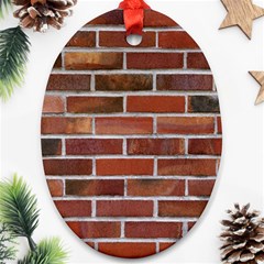 Colorful Brick Wall Oval Ornament (two Sides) by trendistuff