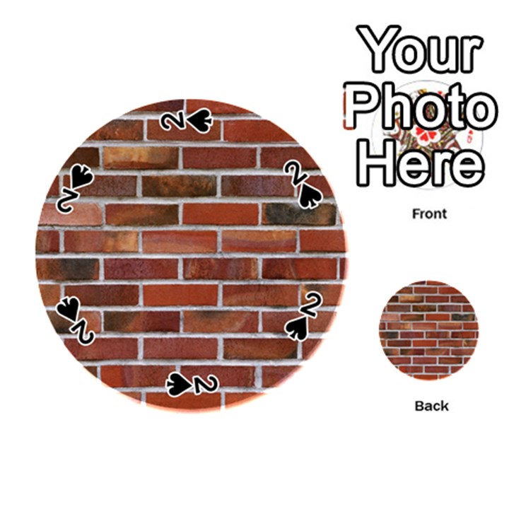 COLORFUL BRICK WALL Playing Cards 54 (Round) 