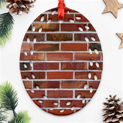 Colorful Brick Wall Oval Filigree Ornament (2-side) 