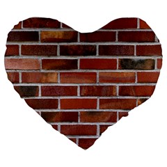 Colorful Brick Wall Large 19  Premium Heart Shape Cushions by trendistuff