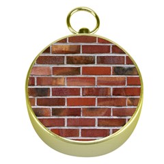 Colorful Brick Wall Gold Compasses