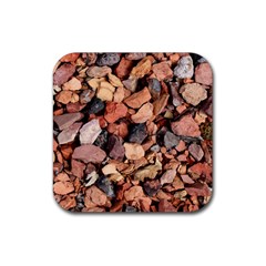 Colored Rocks Rubber Coaster (square)  by trendistuff