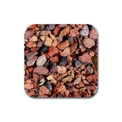 Colored Rocks Rubber Square Coaster (4 Pack)  by trendistuff