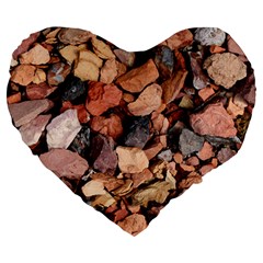 Colored Rocks Large 19  Premium Heart Shape Cushions