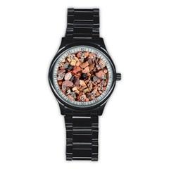 Colored Rocks Stainless Steel Round Watches