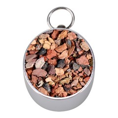 Colored Rocks Mini Silver Compasses