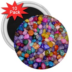 Colored Pebbles 3  Magnets (10 Pack)  by trendistuff