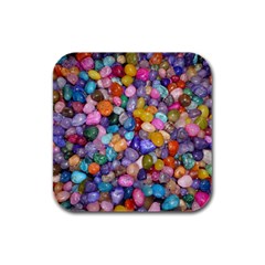 Colored Pebbles Rubber Square Coaster (4 Pack)  by trendistuff