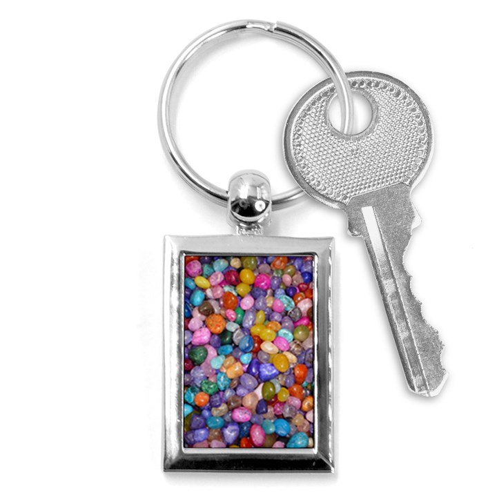 COLORED PEBBLES Key Chains (Rectangle) 