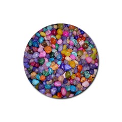 Colored Pebbles Rubber Coaster (round)  by trendistuff