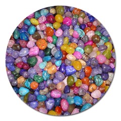 Colored Pebbles Magnet 5  (round) by trendistuff