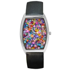 Colored Pebbles Barrel Metal Watches