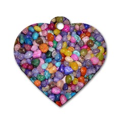 Colored Pebbles Dog Tag Heart (two Sides) by trendistuff